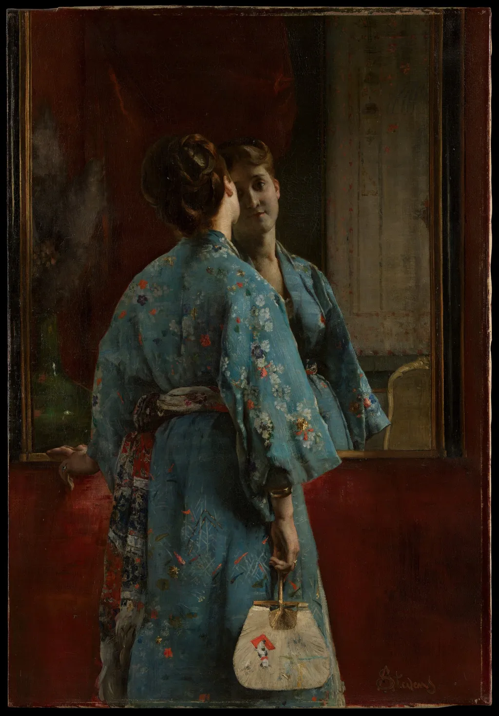 The Japanese Robe, by Alfred Stevens, oil, 1872