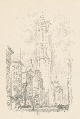 The Times Building, by Joseph Pennell, ink, 1904