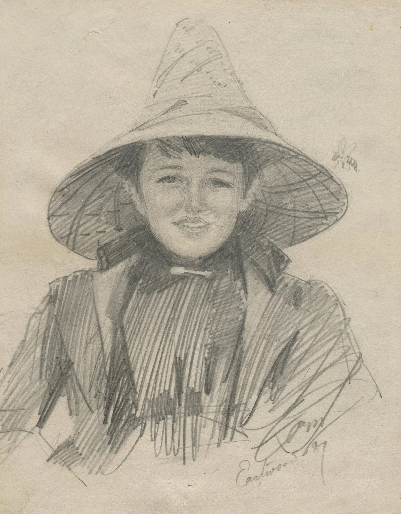 Ada Lymon (Woman in a Large Hat), detail