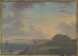 Highcliffe Castle, Dorset (High Cliff, Hampshire), from the East, by Adam Callander, watercolor, 1783