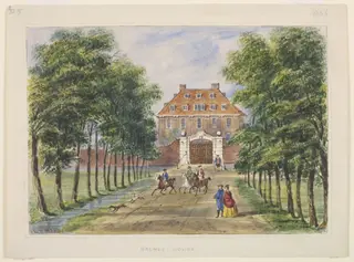 Balmes House, by E H Matthews, watercolor, 1855