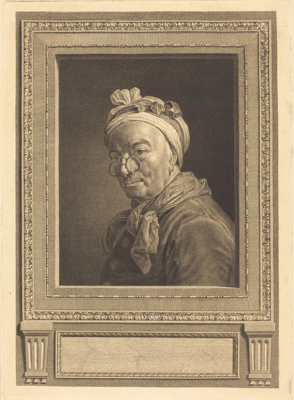Jean Baptiste Simeon Chardin, by Juste Chevillet, ink, 1771