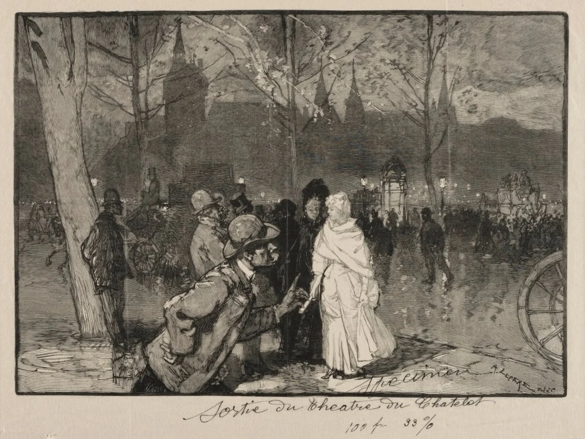 Sortie du Théâtre du Chatelet, detail