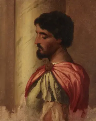 Roman Soldier. Copy of a fragment of the painting "The Massacre of the Innocents" by Bonifacio Veronese?, by Artur Grottger, unspecified, 1864