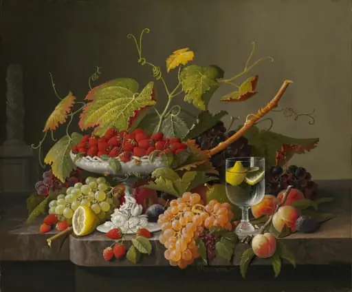 An Abundance of Fruit, by Severin Roesen, oil, 1860