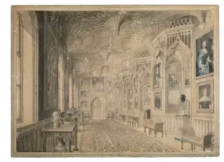 The Gallery at Strawberry Hill, by Thomas Sandby, watercolor, 1781