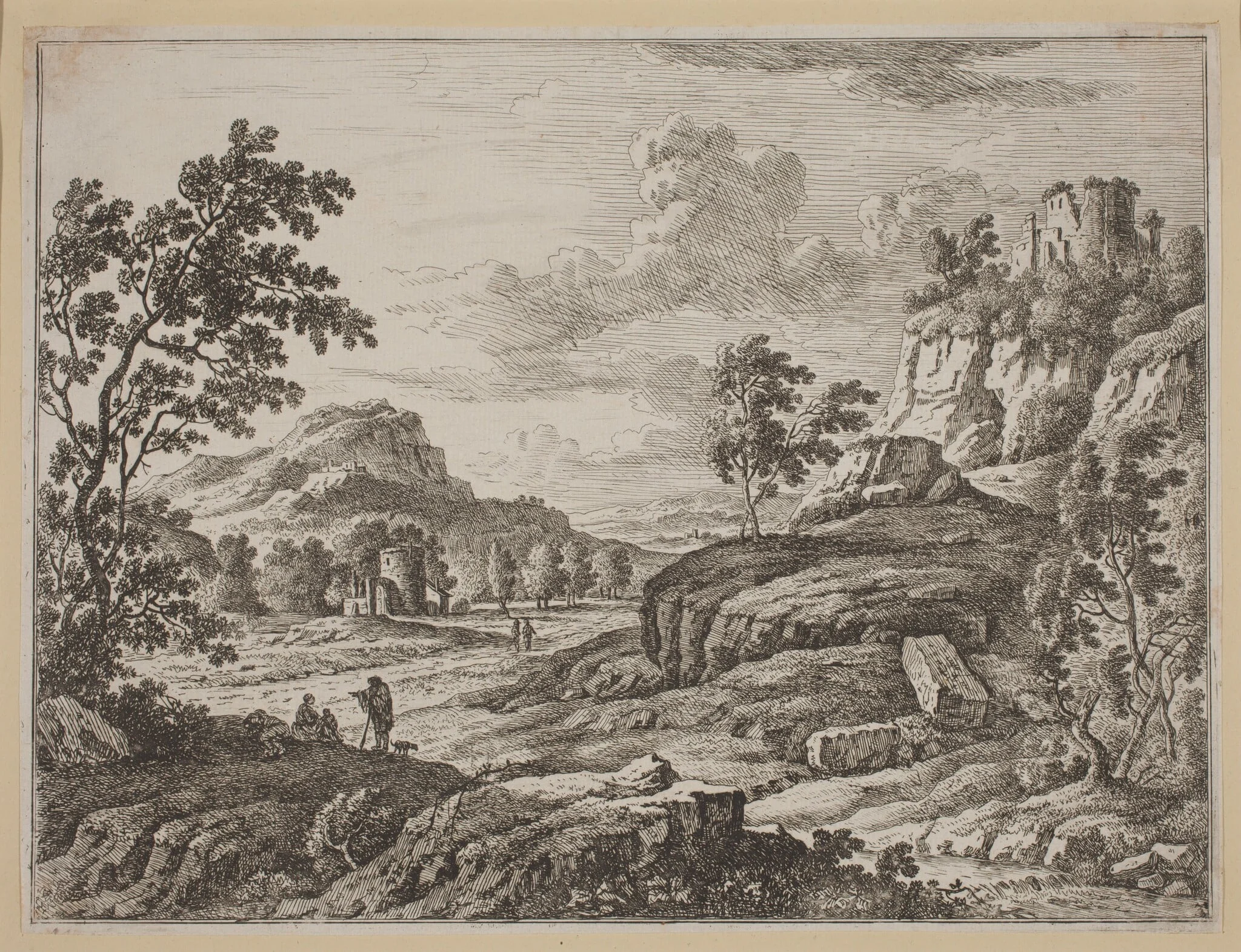 Landscape with Two Ruined Towers, detail
