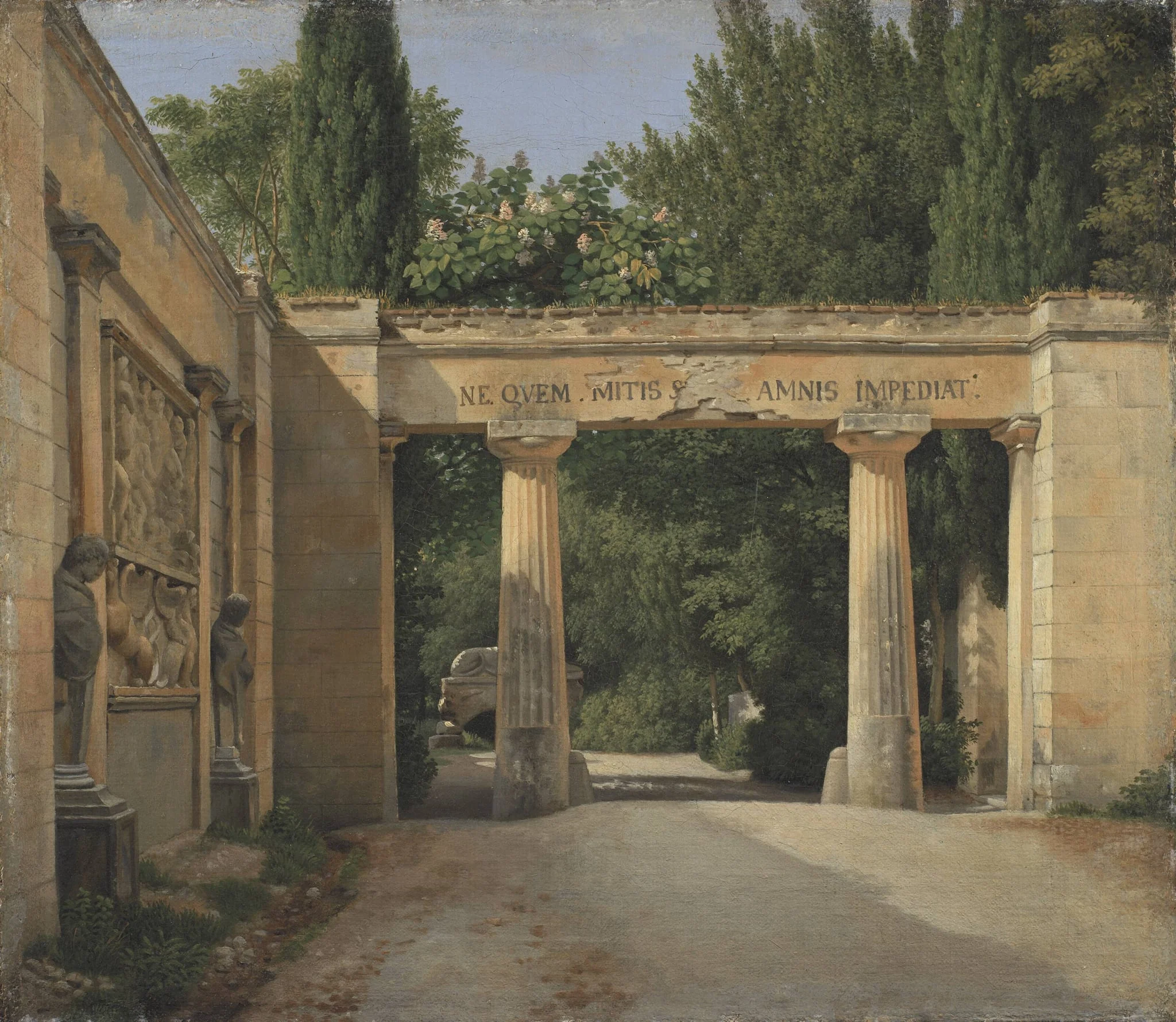 View of the Garden of the Villa Borghese in Rome, detail