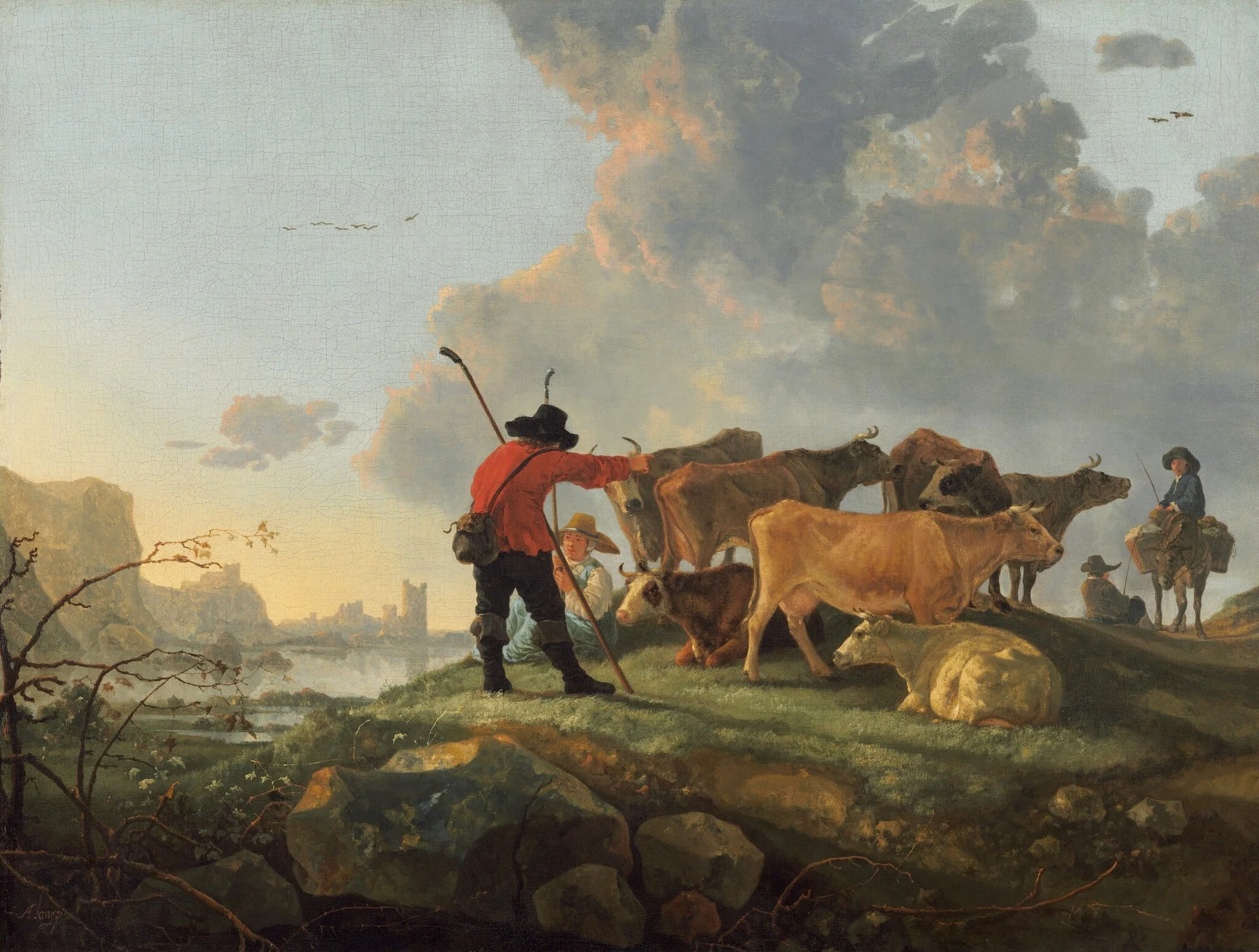 Herdsmen Tending Cattle, detail