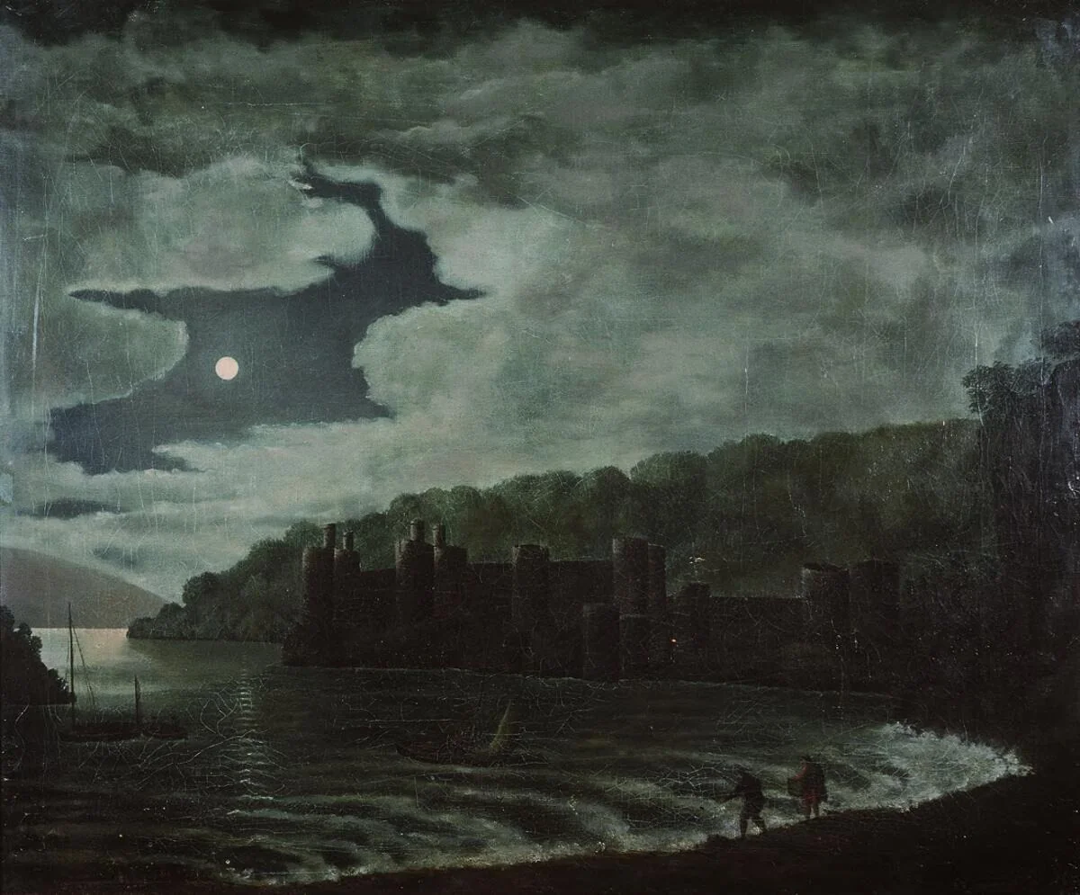 Conway Castle by moonlight, detail