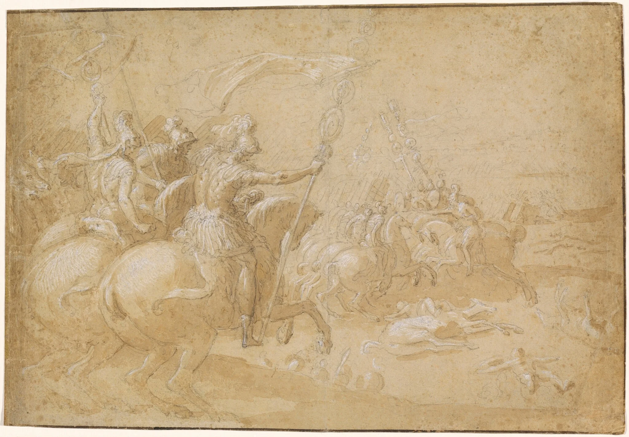 Ancient Roman Warriors Riding into Battle, detail
