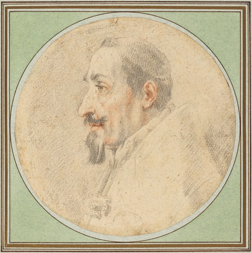 Pope Alexander VII, by Andrea Sacchi, chalk
