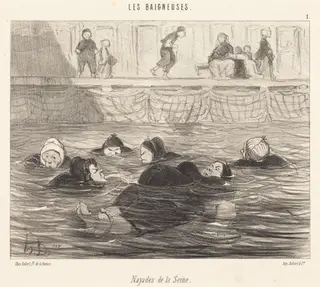 Nayades de la Seine (Sea Nymphs of the Seine), by Honoré Daumier, ink, 1847