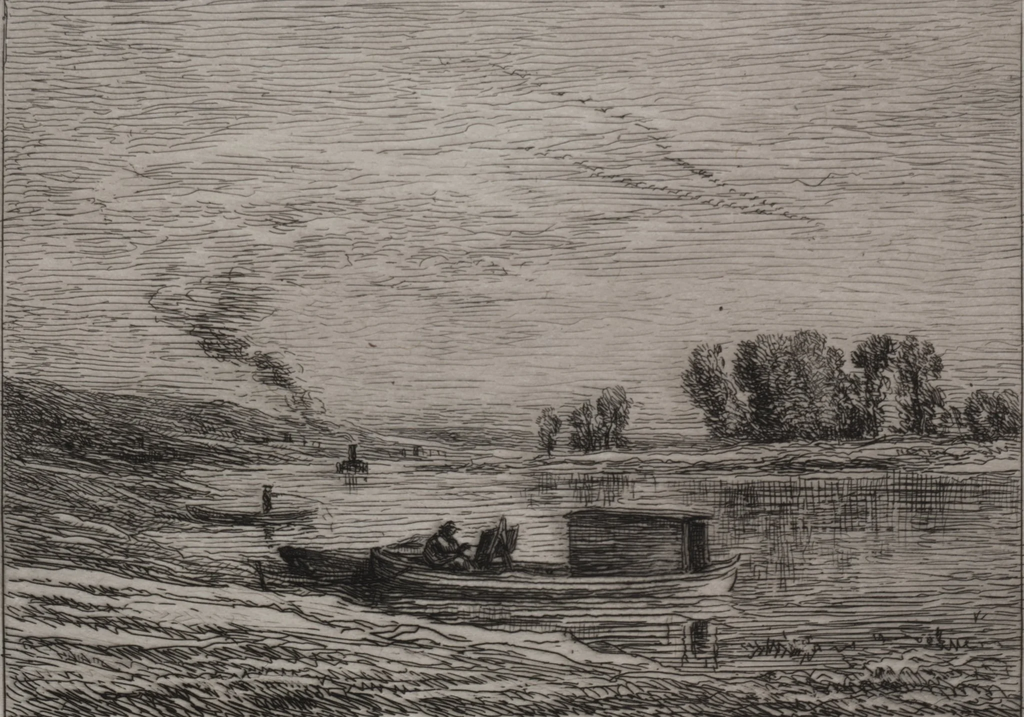 The Boat in Conflans, detail
