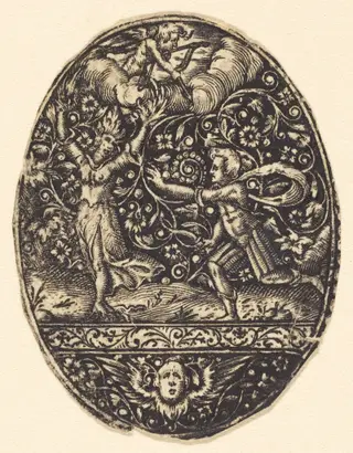 Apollo and Daphne, by Antoine Jacquard, ink, 1612