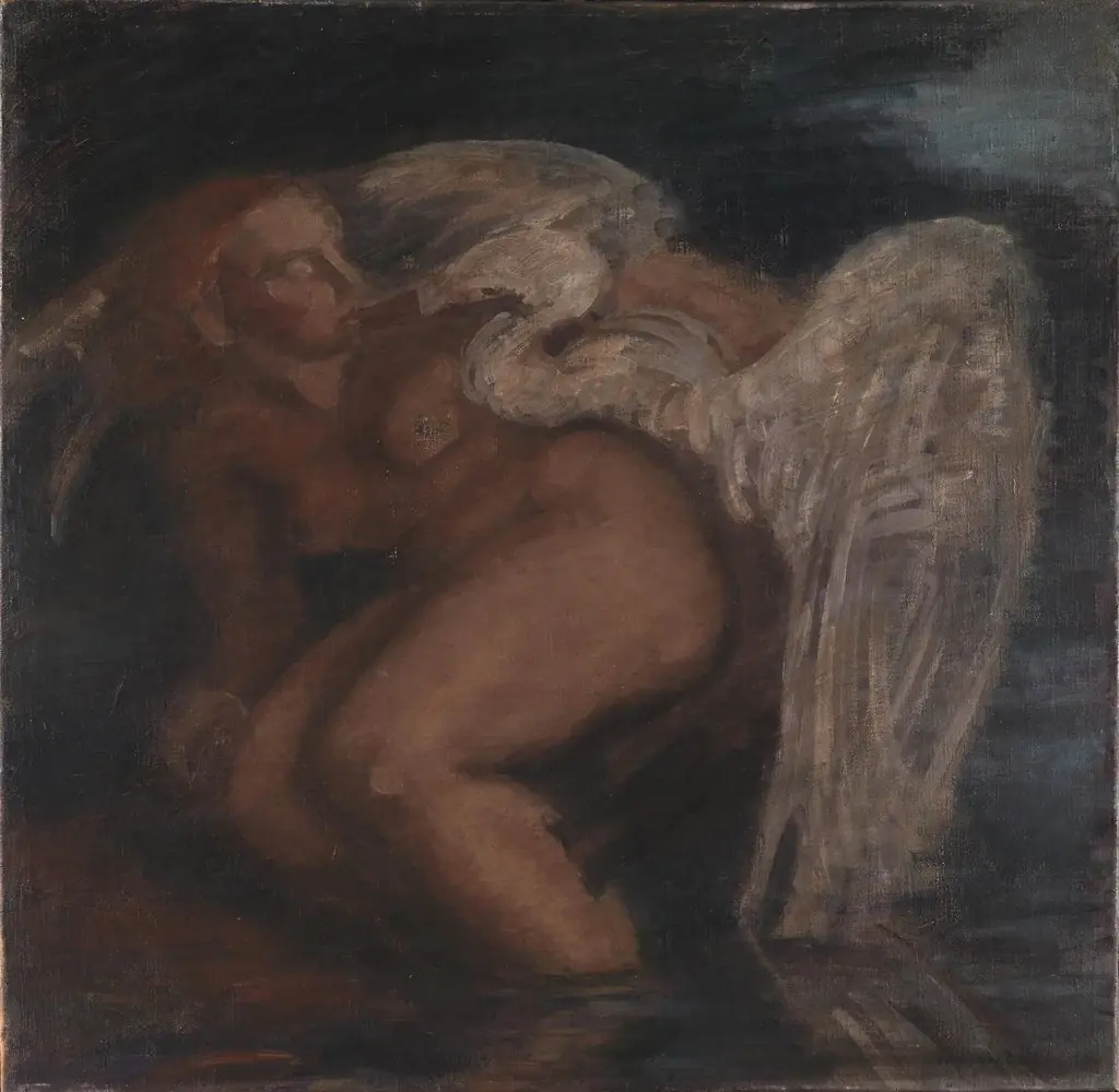 Leda and the Swan, by Kai Nielsen, oil, 1912