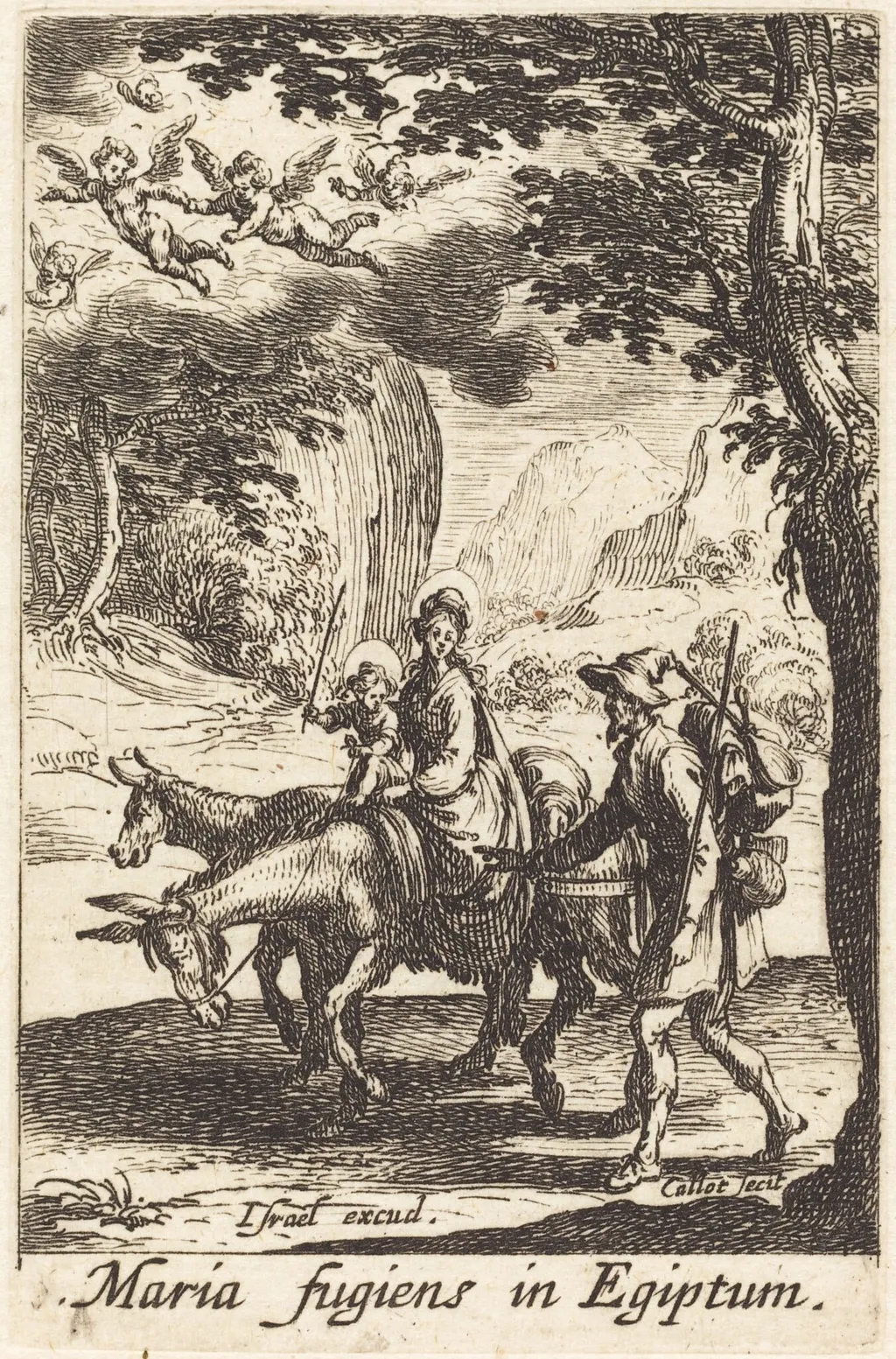 The Flight into Egypt, by Jacques Callot, ink, 1634