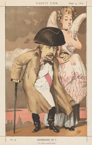 Vanity Fair: Sovereigns, No. 1 "Le regime parlementaire", by James Tissot, 1869