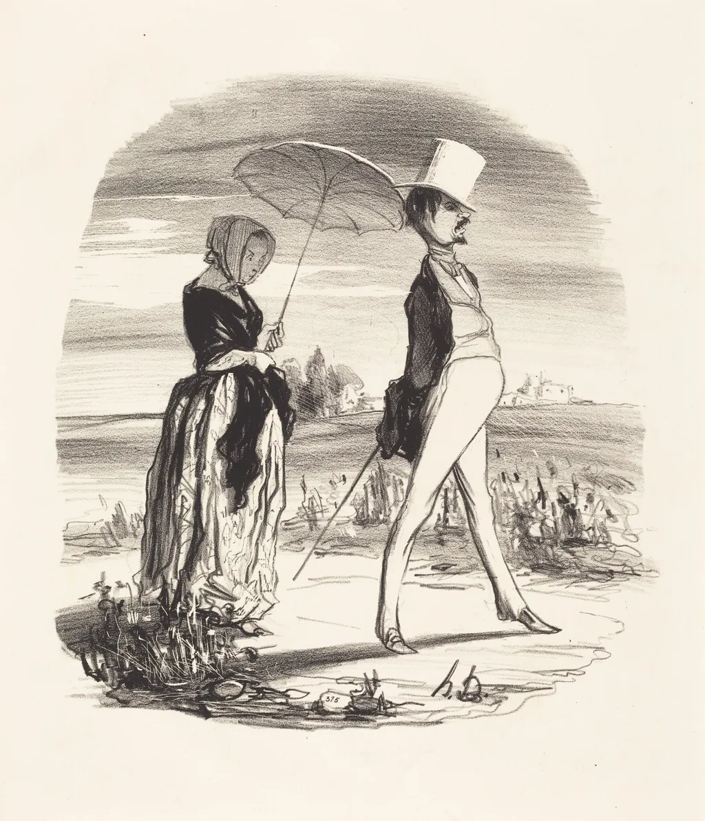 Et on appelle ça descendre le fleuve de la vie..., by Honoré Daumier, ink, 1842