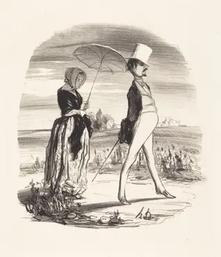 Et on appelle ça descendre le fleuve de la vie..., by Honoré Daumier, ink, 1842