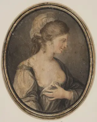 Miniature drawing of a female figure, by Angelica Kauffmann