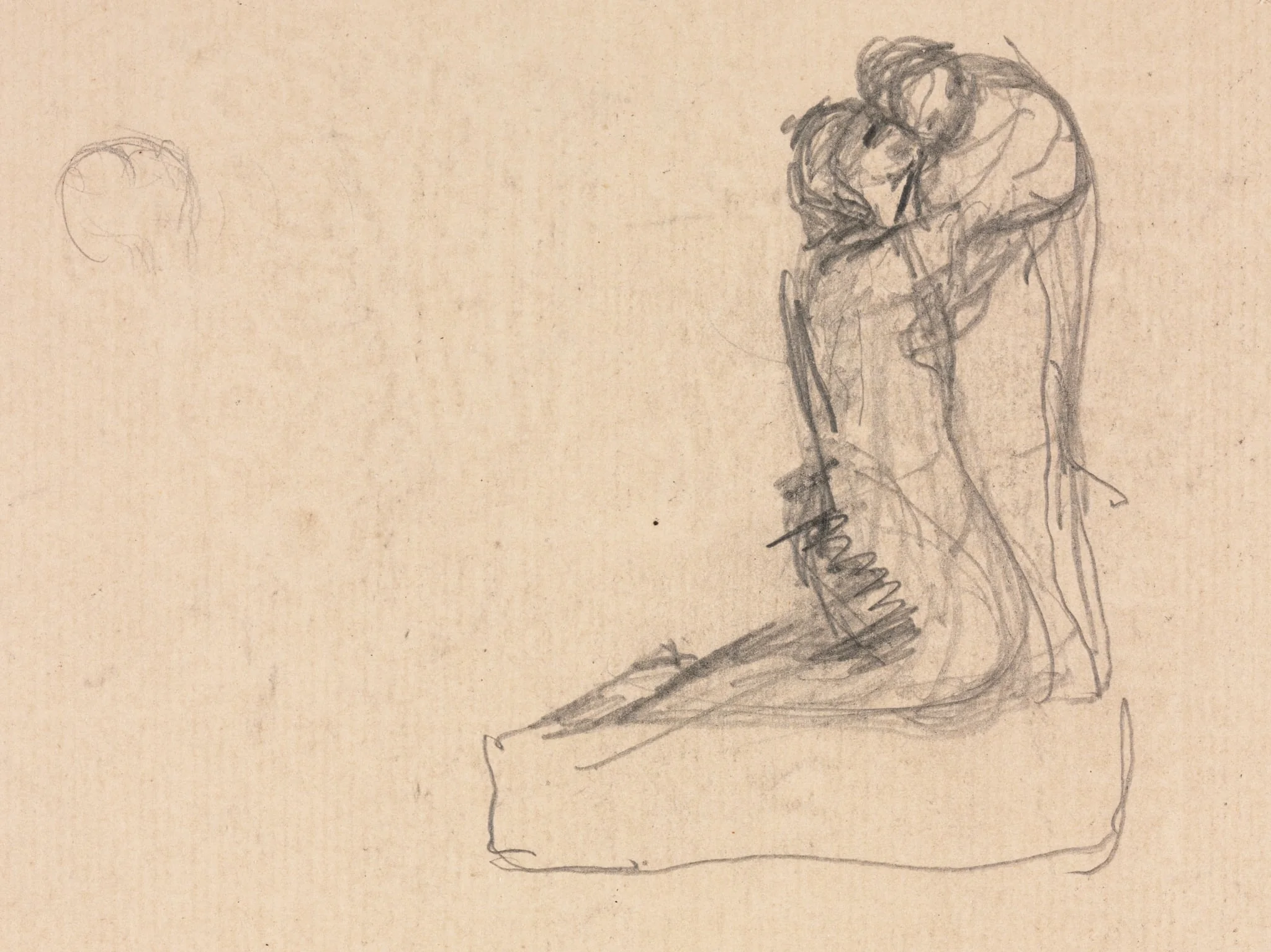 Sketch of Two Figures Embracing (verso), detail
