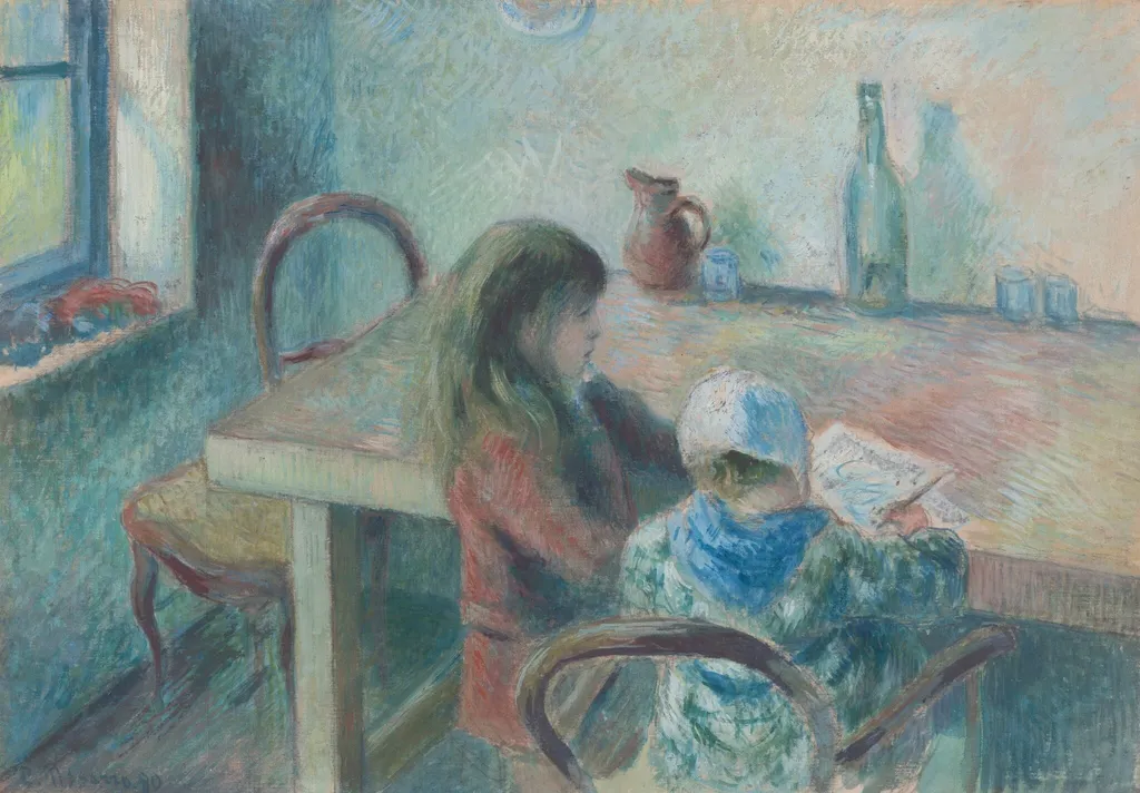 The Children, by Camille Pissarro, gouache, 1880