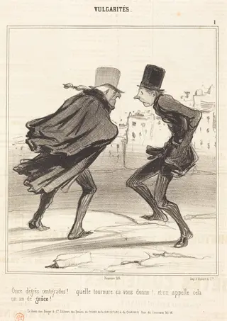 Onze degrés centigrades!, by Honoré Daumier, ink, 1841