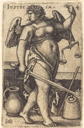 Justicia (Justice), by Sebald Beham, ink, 1539