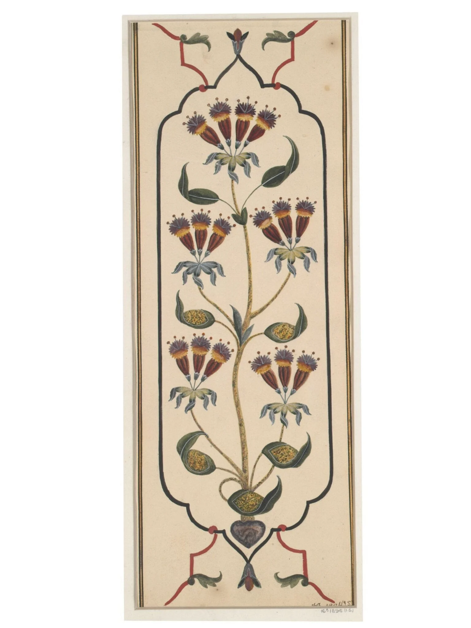 Six drawings of the cenotaph of Mumtaz Mahal, Taj Mahal, Agra, and details of the pietra-dura work., detail