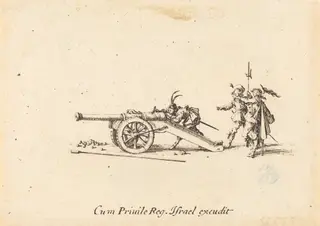 Loading the Cannon, by Jacques Callot, ink, 1634