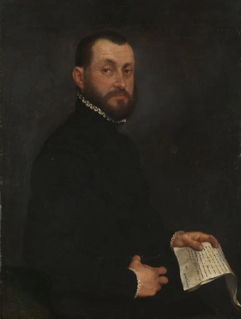 Portrait of a Man, by Giovanni Battista Moroni, oil, 1565