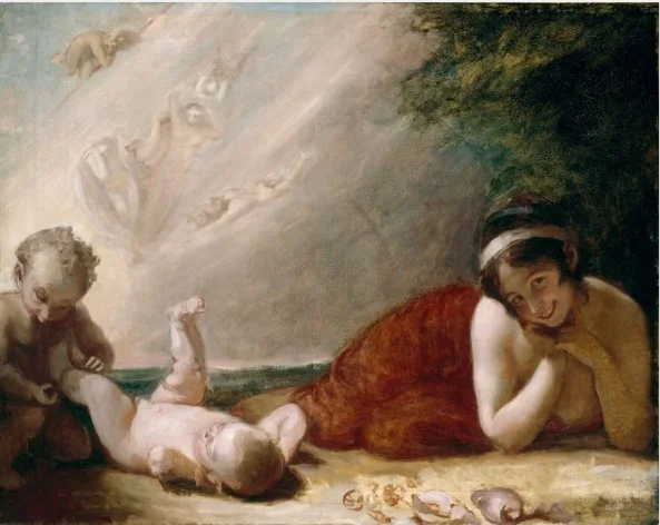Titania, Puck and the Changeling, from Shakespeare's 'A Midsummer Night's Dream', detail
