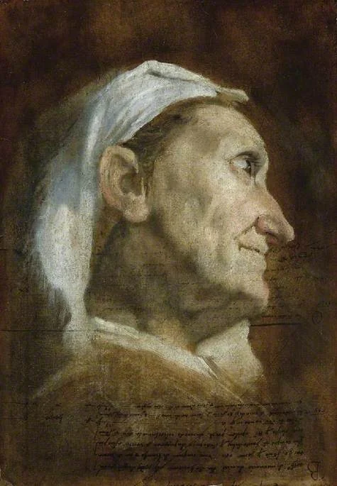 Head of an old woman, detail