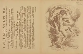 Dancing Nude and Advertisement for Eugène Verneau's "Estampes décoratives" [verso], by Louis Anquetin, ink, 1897