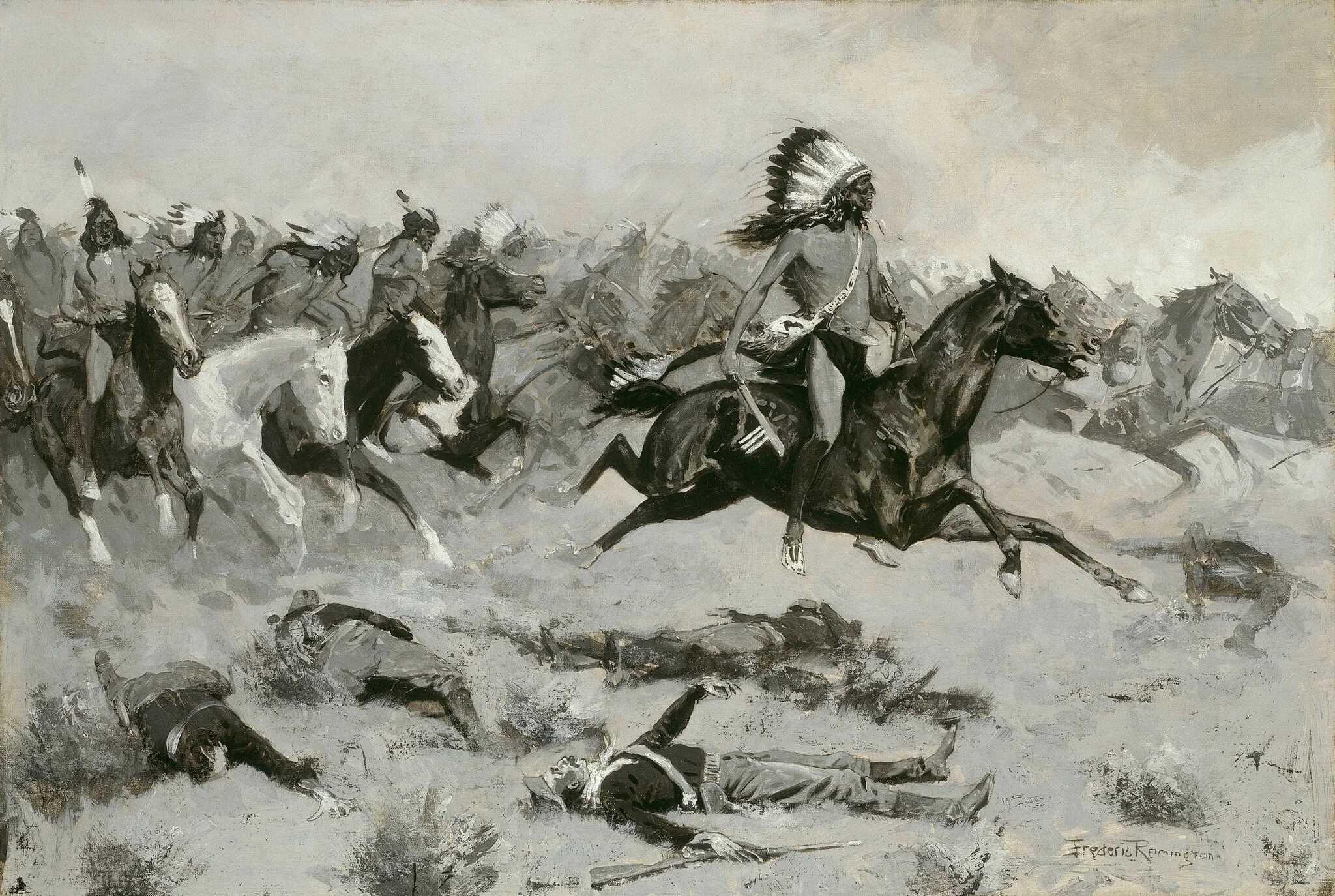 Rushing Red Lodges Passed through the Line, detail
