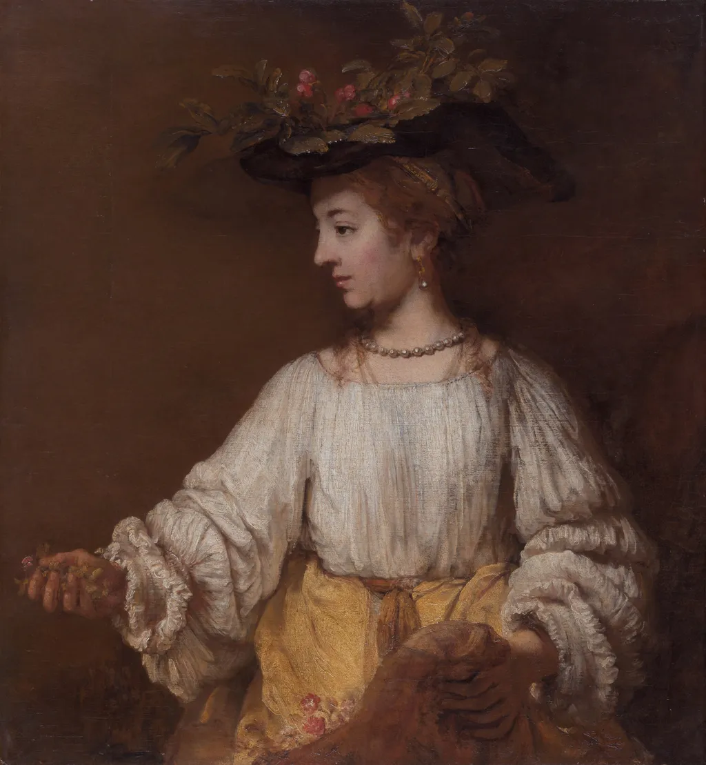 Flora, by Rembrandt van Rijn, oil, 1654