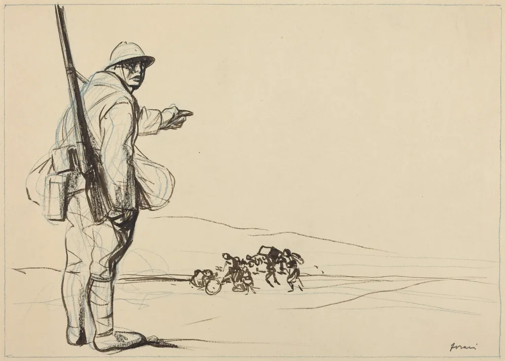German Advance, by Jean-Louis Forain, ink, 1916