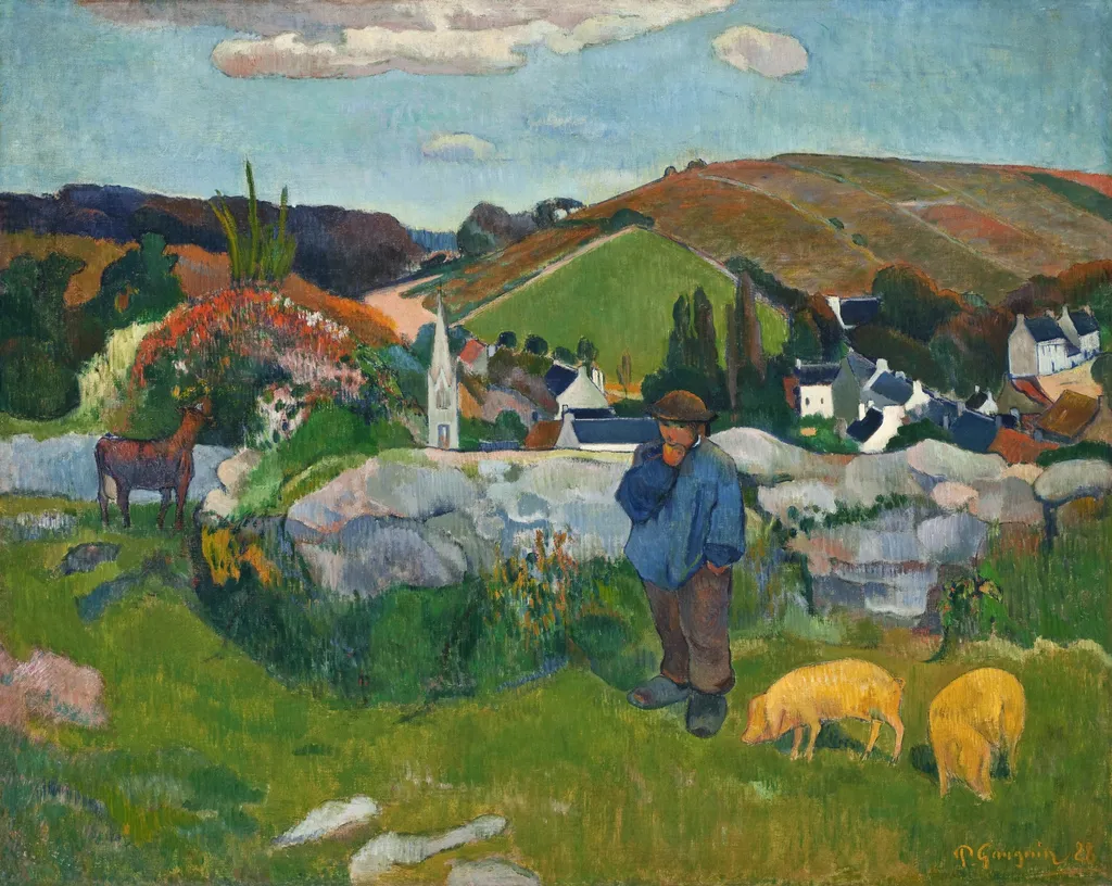 The Swineherd, by Paul Gauguin, oil, 1894