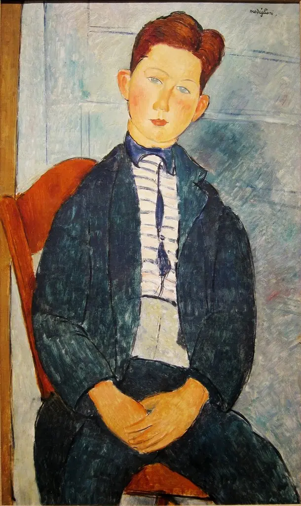 Boy in a Striped Sweater, by Amedeo Modigliani, oil, 1918