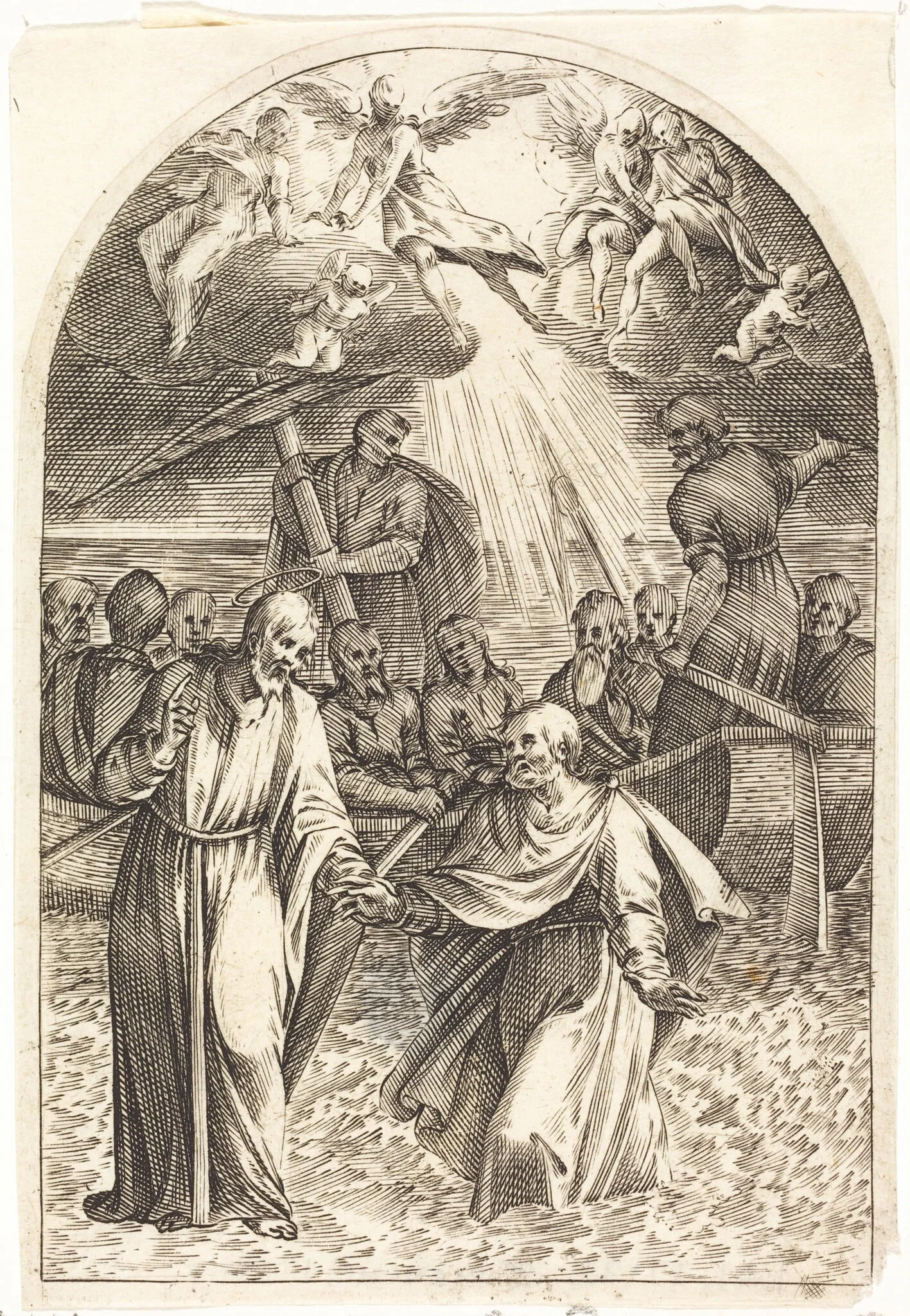 Christ Walking on the Water [second plate], detail