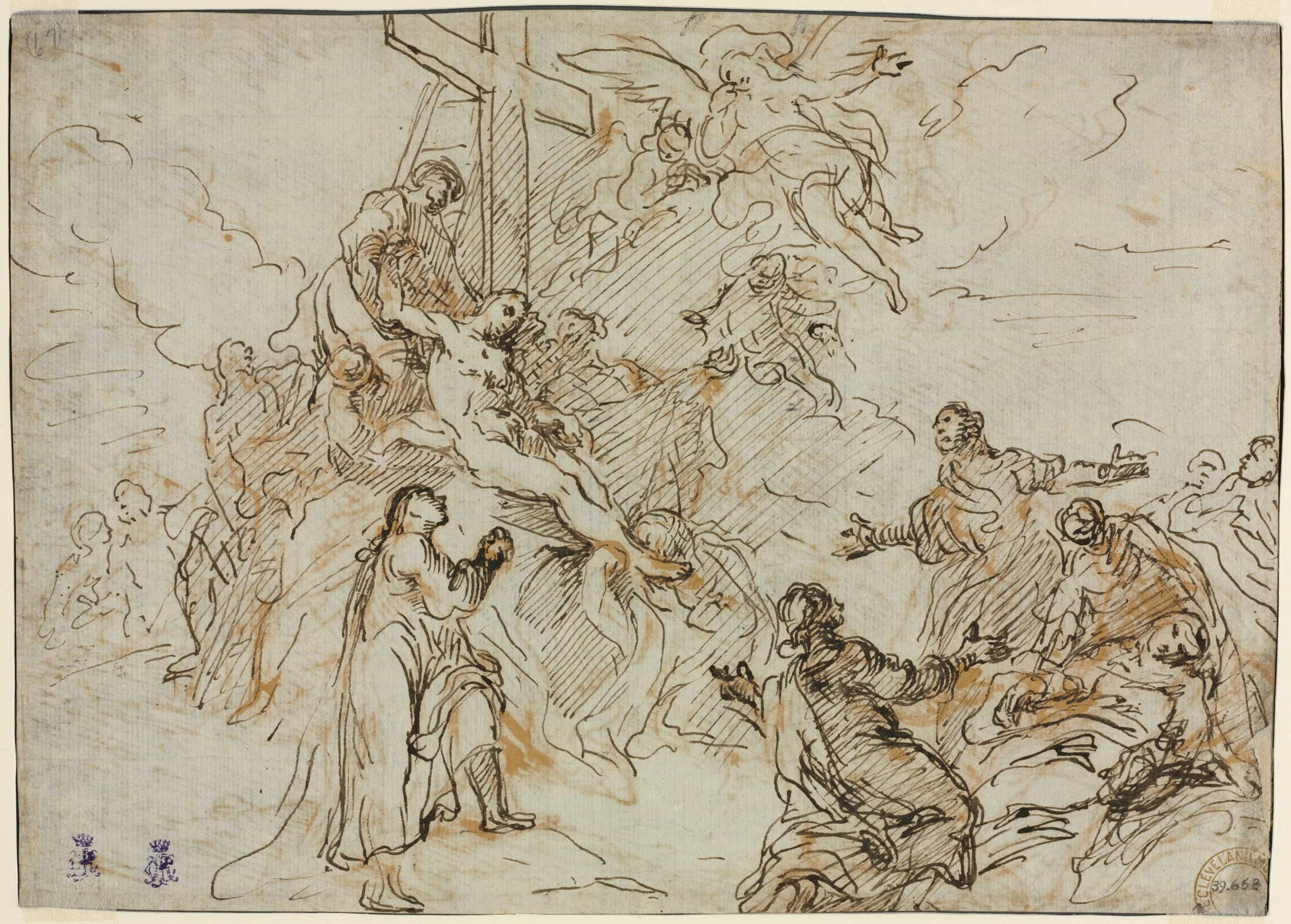 The Deposition (verso), detail