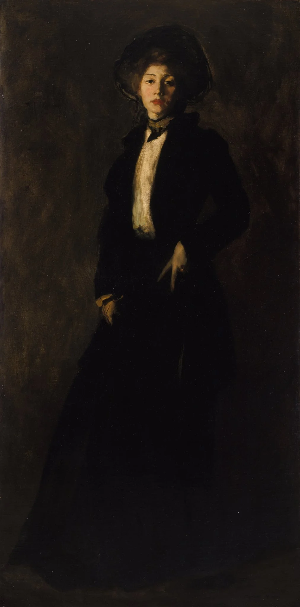 Young Woman in Black, detail