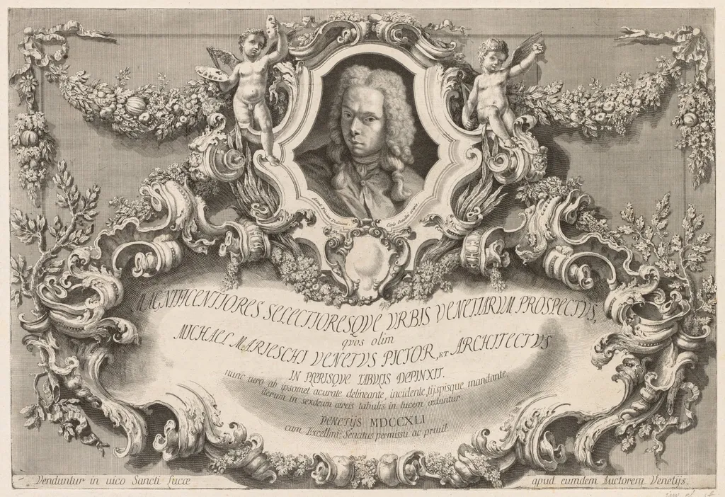 Views of Venice:  Frontispiece - Title Page, by Michele Marieschi, 1741