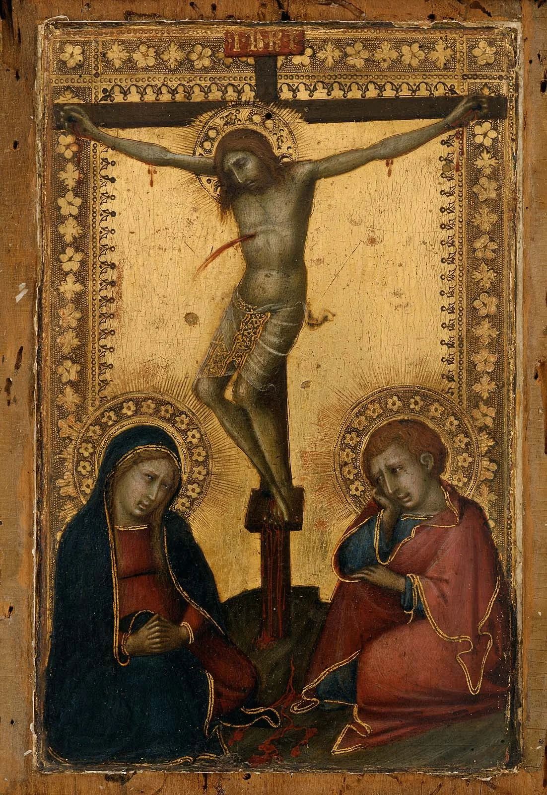 Crucified Christ with the Virgin and Saint John the Evangelist, detail