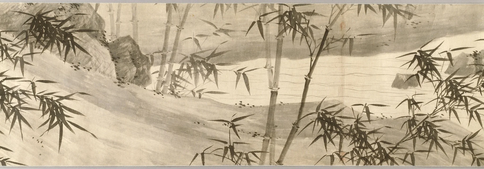 Bamboo-Covered Stream in Spring Rain, detail