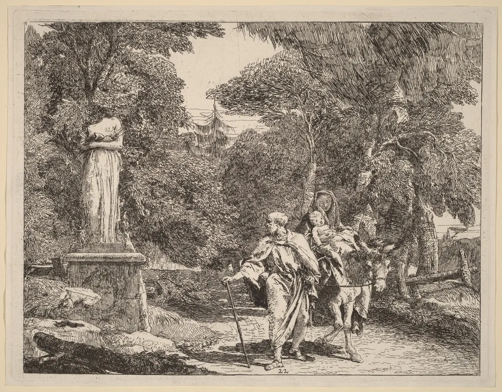 The Episode of the Falling Idol, by Giovanni Domenico Tiepolo, ink, 1753