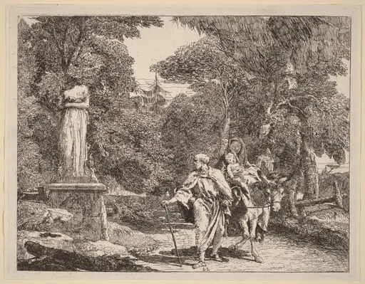 The Episode of the Falling Idol, by Giovanni Domenico Tiepolo, ink, 1753