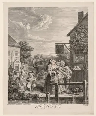 The Four Times of Day:  Evening, by William Hogarth, 1738