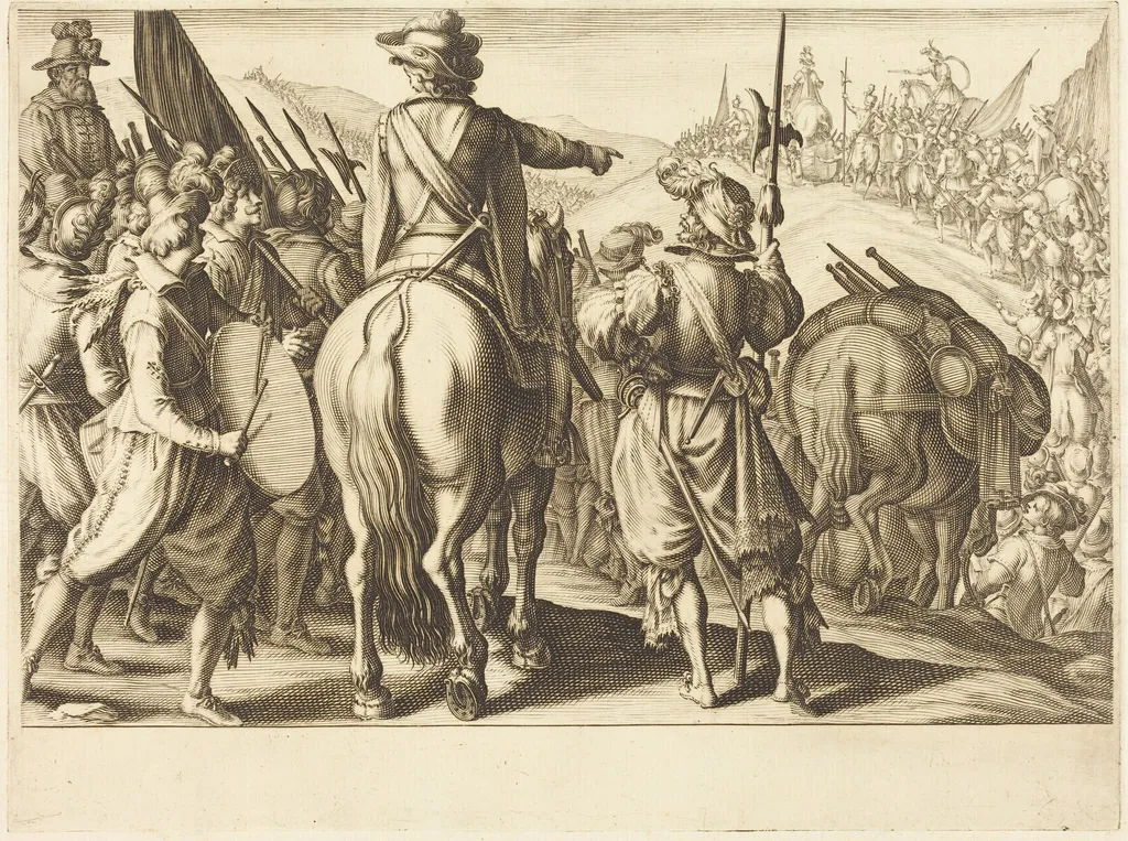 The Troops on the March, by Jacques Callot, ink, 1614
